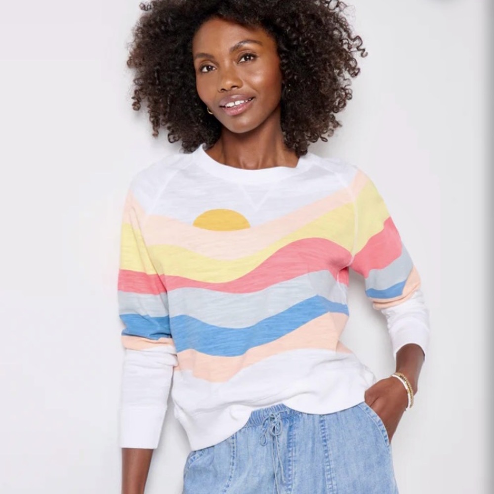 Faherty Sunwashed slub crew in Southbeachsoleil